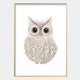 The Blossomkin Owl 3D Floral Wall Art by Giant Sculptures features an owl with large, round eyes and textured, leaf-like layers, framed in gold—making it perfect as nursery wall decor against a white background.