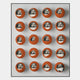 The Orbivelle Amber-Silver Patch Sphere & White Panel 3D Wall Art by Giant Sculptures features 20 orange-silver spheres in a 4x5 grid, creating striking geometric wall decor against a white background.
