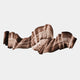 The Vellun Wave Bronze Drift Sculptural 3D Wall Art by Giant Sculptures features abstract wavy, layered brown and beige lines reminiscent of wood grain or folded paper, set against a plain white background.