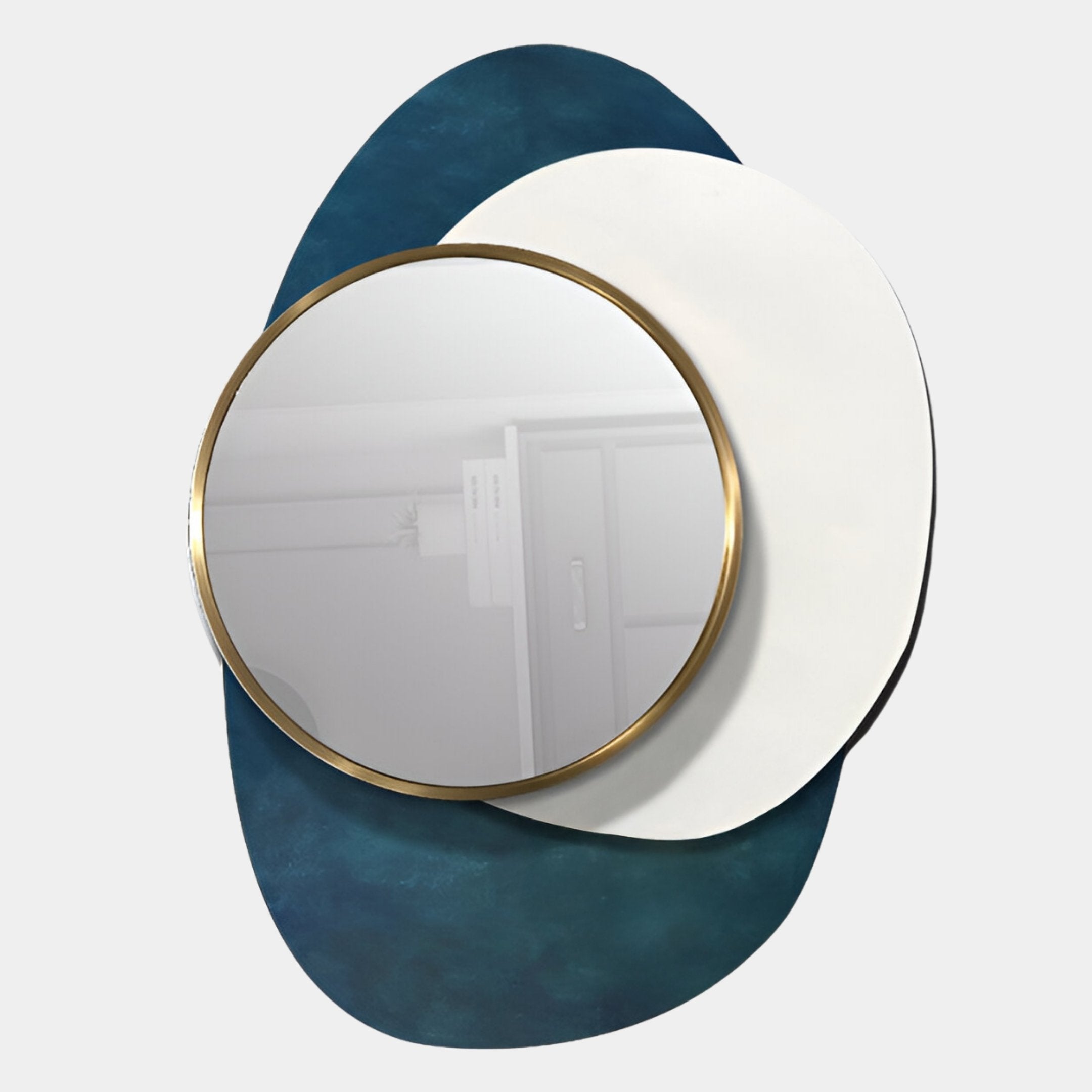 Solistra Azure I Layered Round Mirror 3D Wall Art