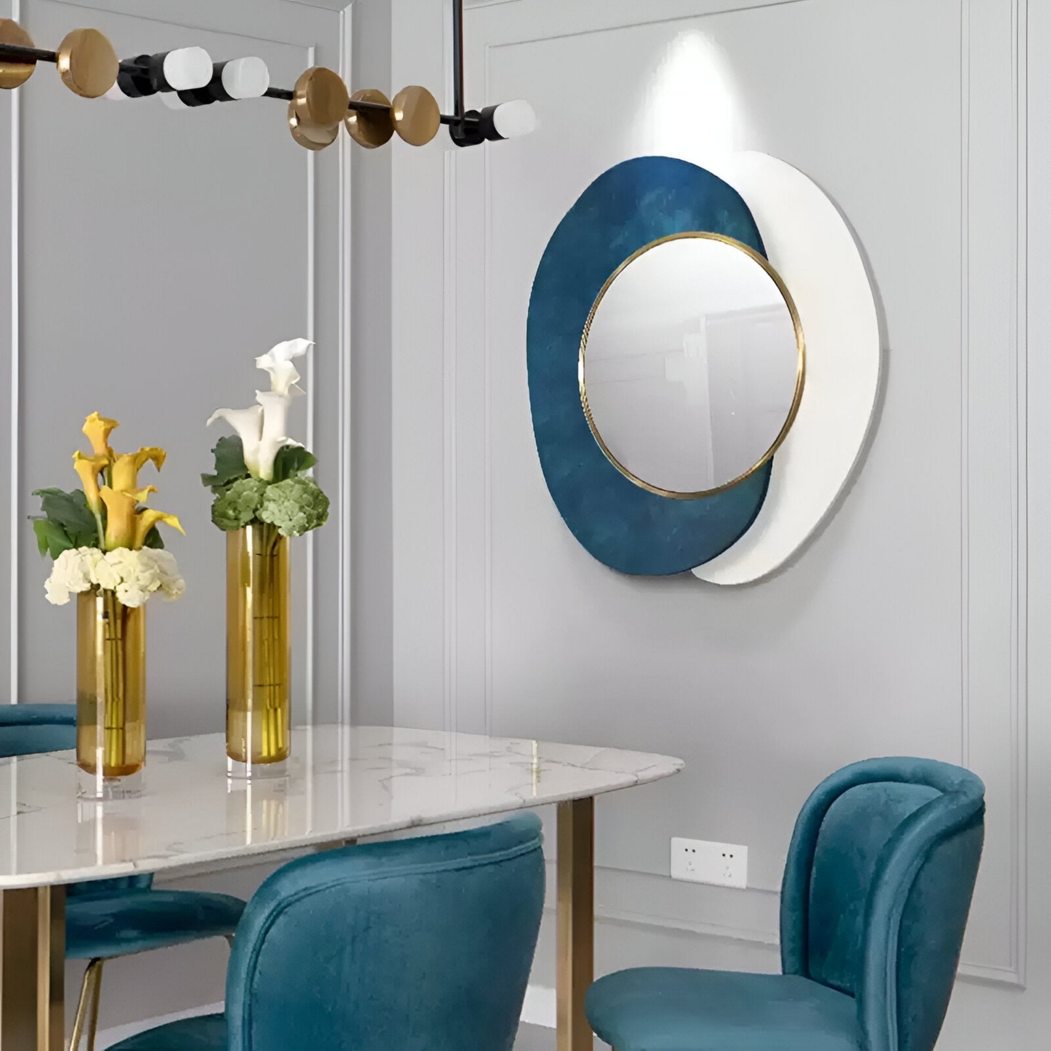 Solistra Azure II Layered Round Mirror 3D Wall Art