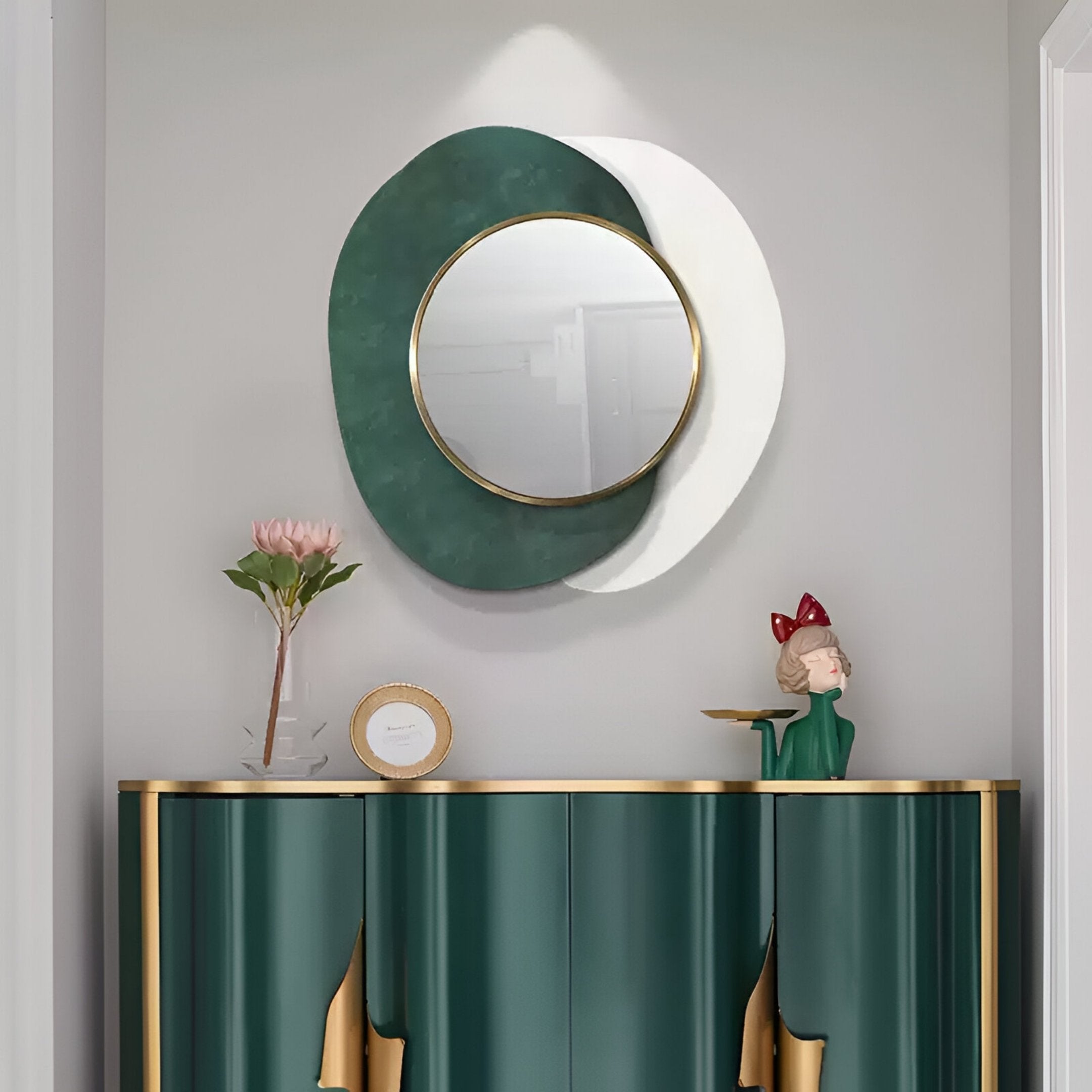 Solistra Emerald II Layered Round Mirror 3D Wall Art