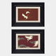 The Kansora Heritage Crane Flight 2-Set Framed Wall Art by Giant Sculptures features elegant crane designs in black frames with beige mats—ideal for adding heritage charm to your home décor.