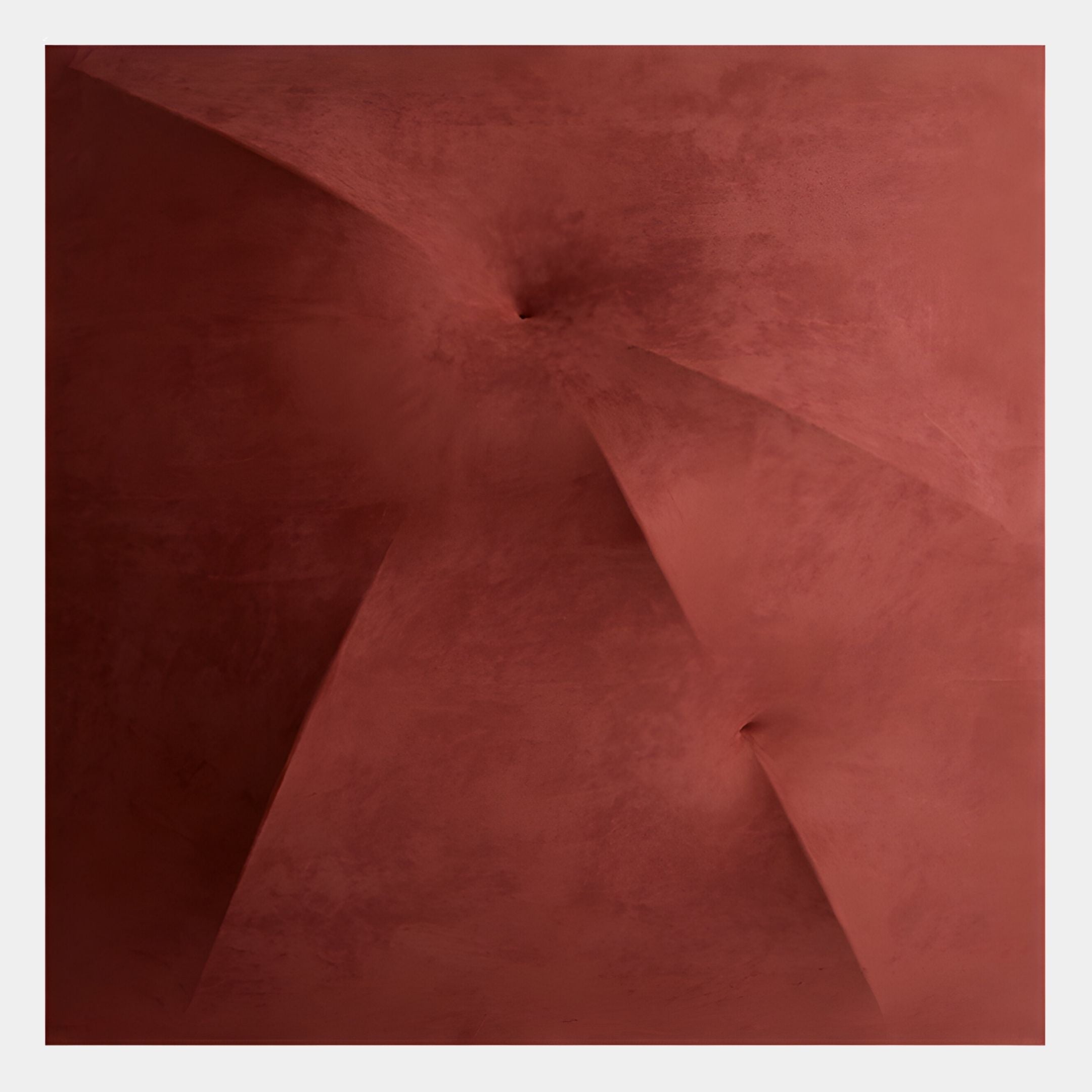 The Veylora Terra Folded Texture Fabric 3D Wall Art by Giant Sculptures showcases a matte, reddish-brown surface with geometric folds and creases, evoking terracotta and creating depth with soft shadows.