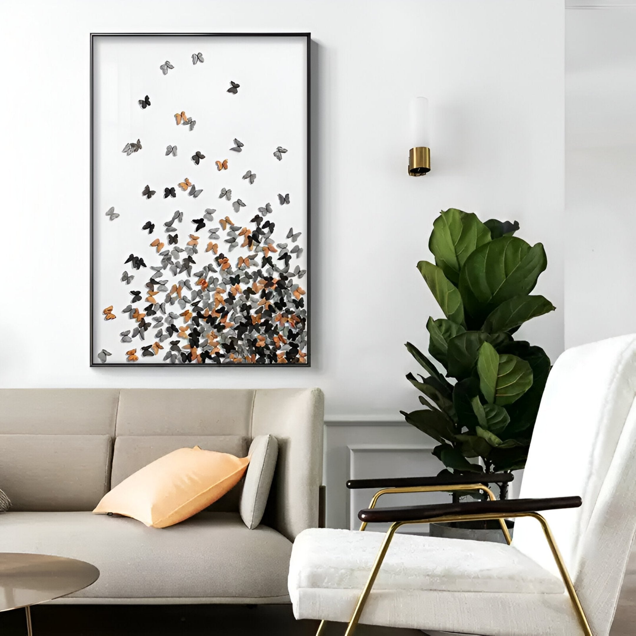 Lepora Monarch Swarm Butterfly 3D Wall Art