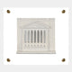 The Capitolique White Classical Facade 3D Wall Art by Giant Sculptures showcases a neoclassical building with columns in a white frame with four gold corner studs, creating a striking sculptural wall piece against a plain backdrop.