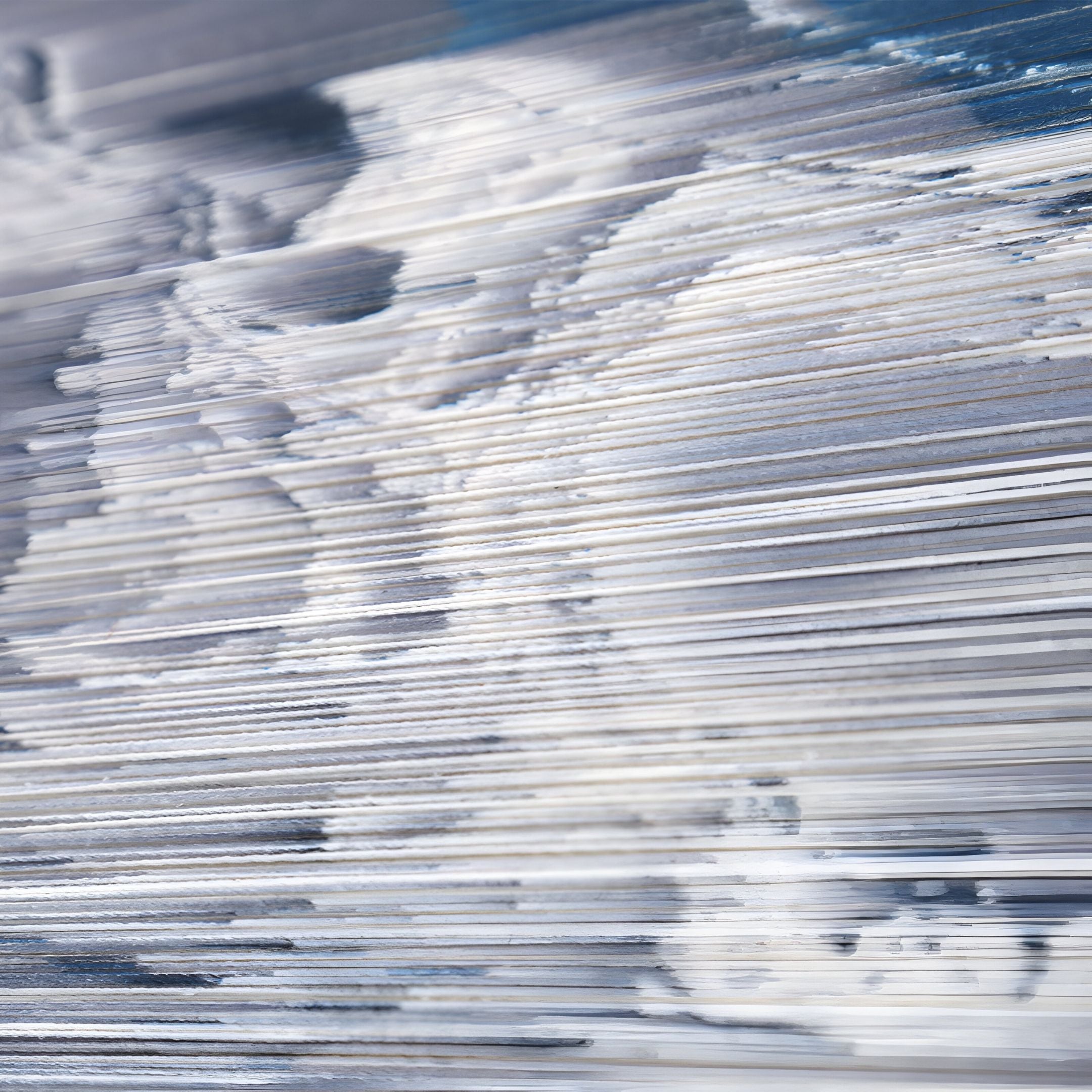 Aerolune Blue & White Vertical Gradient Rope 3D Wall Art by Giant Sculptures features textured blue and white vertical patterns—ideal as modern abstract wall decor or striking 3D art for a contemporary space.