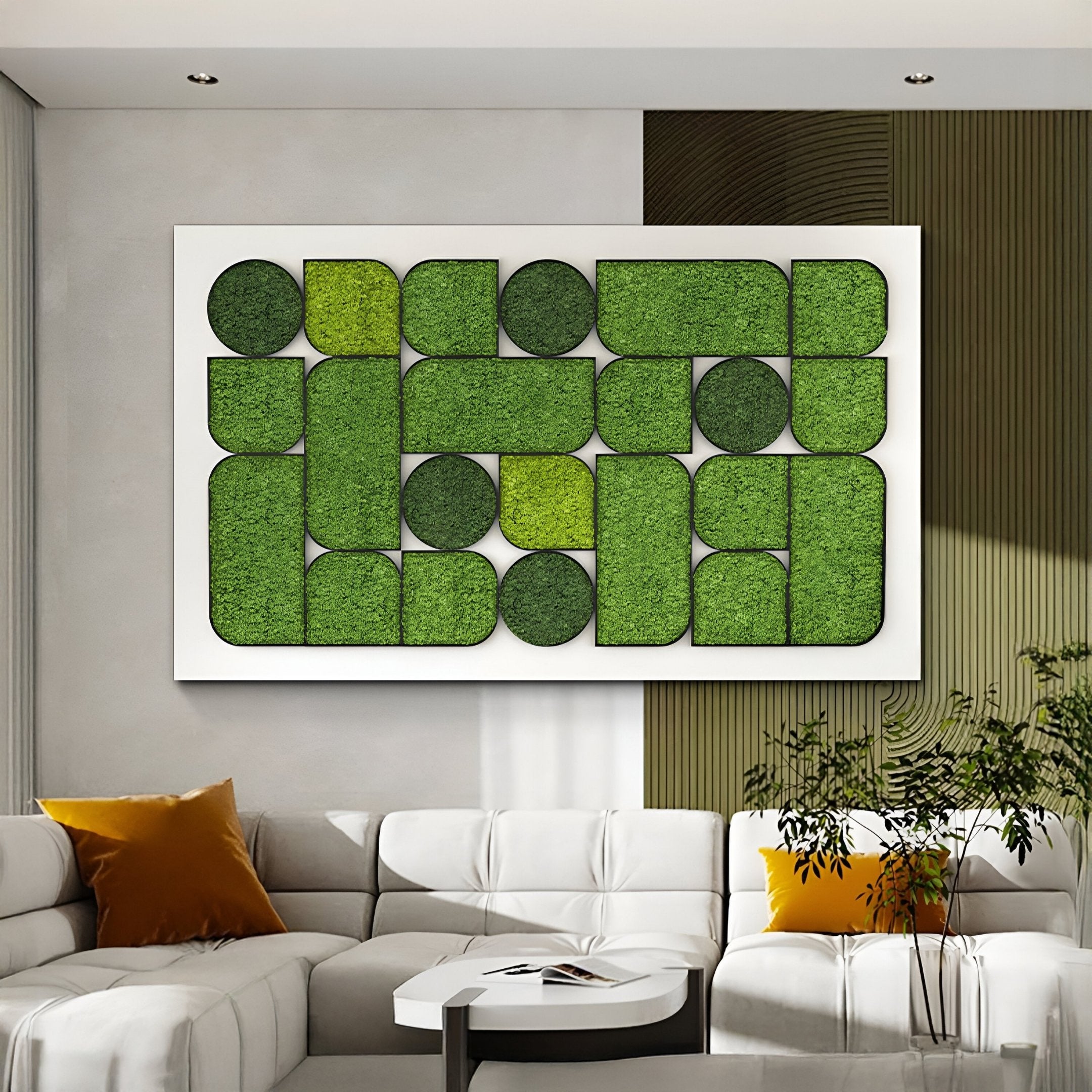 Verdura Modular Green Moss Mosaic 3D Wall Art