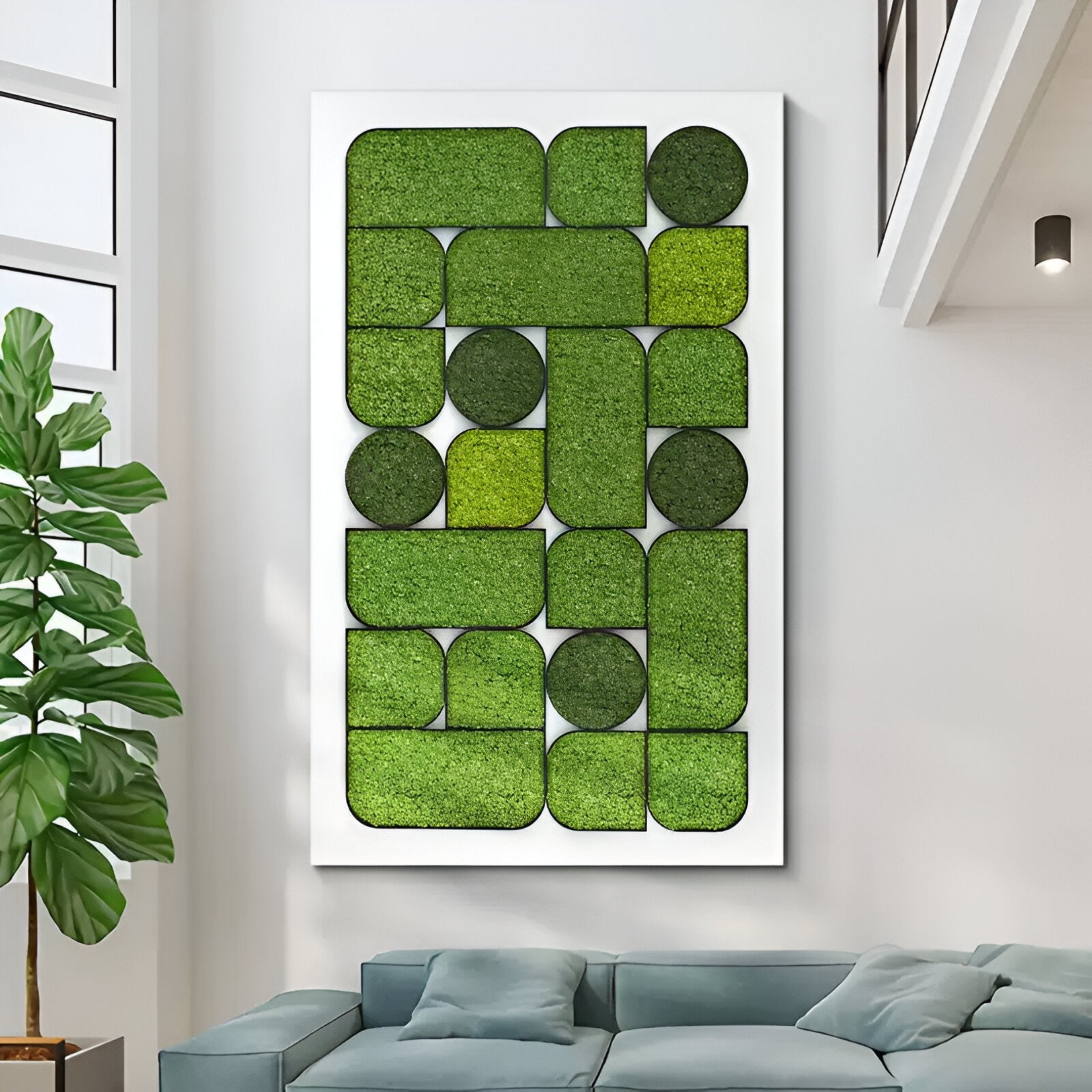 Verdura Modular Green Moss Mosaic 3D Wall Art