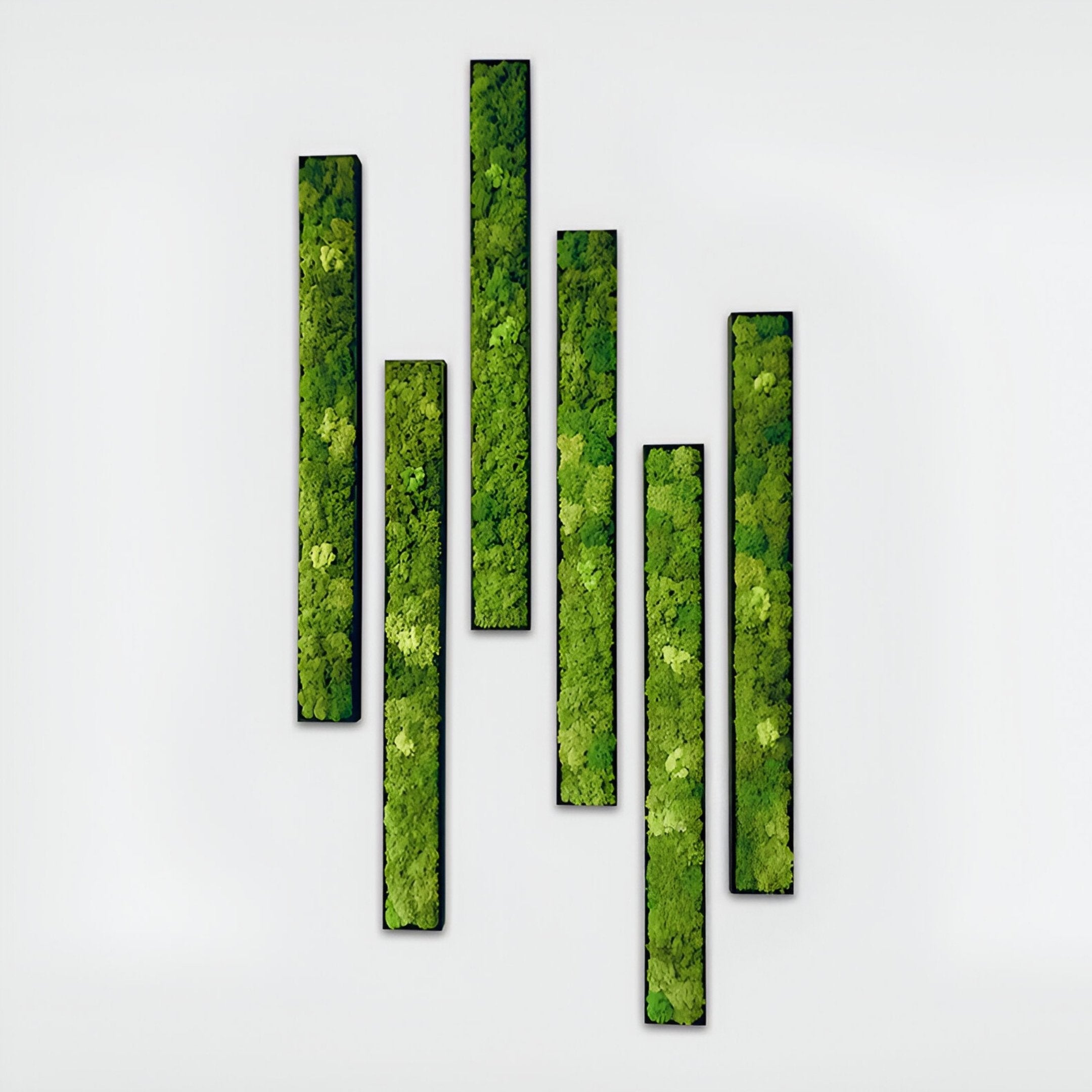 Verdura Vertical Green Moss Strip 3D Wall Art
