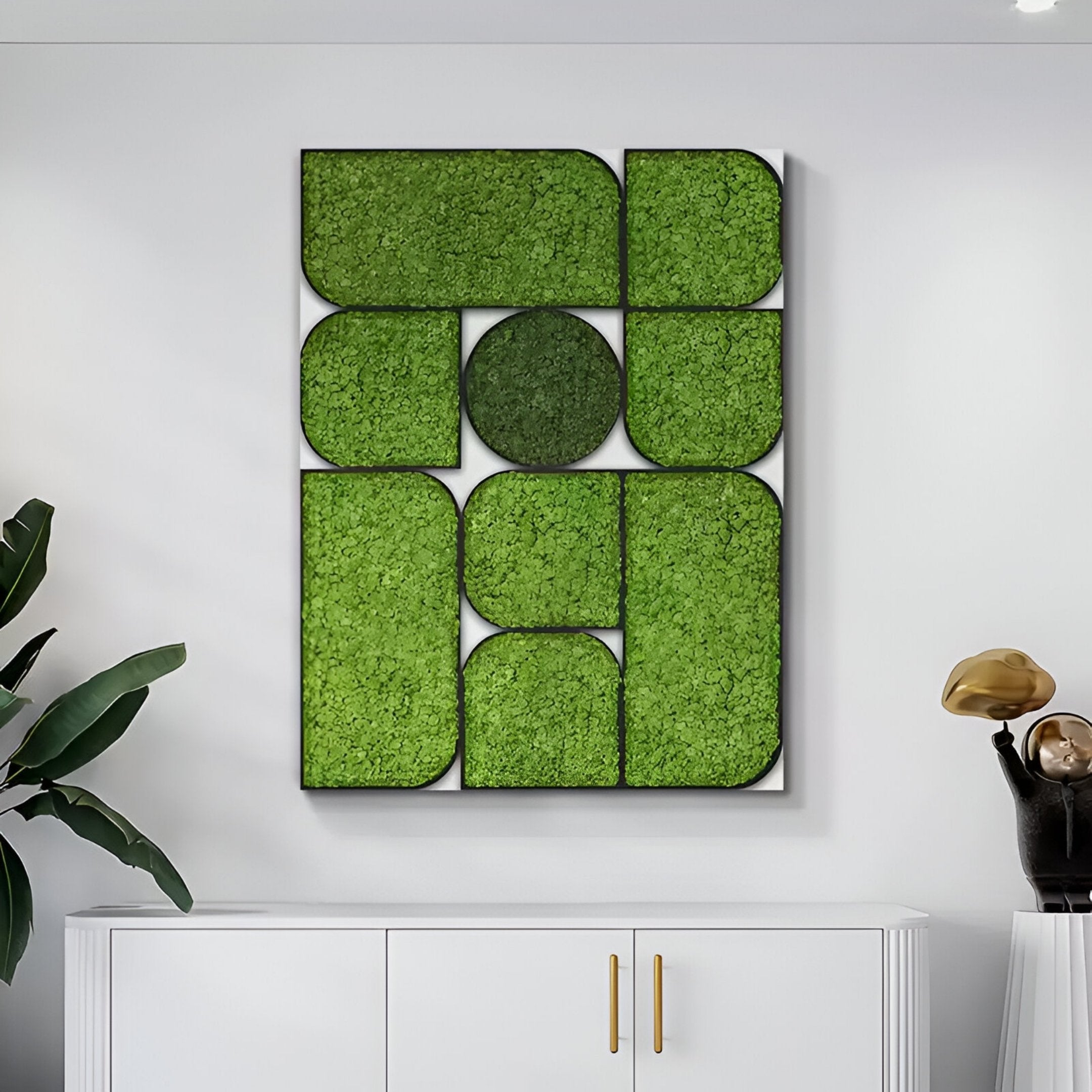 Verdura Vertical Green Moss Mosaic 3D Wall Art