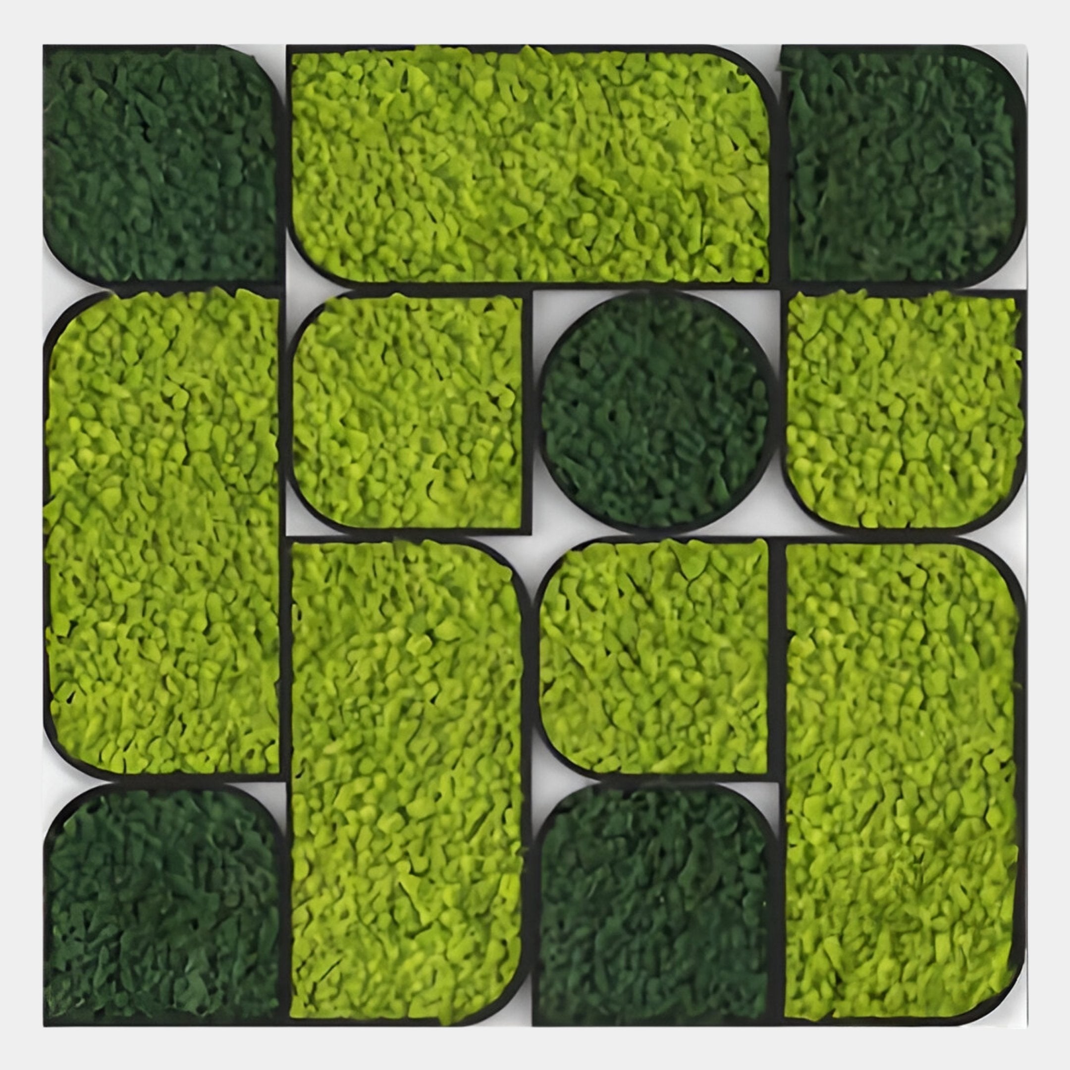 Verdura Square Green Moss Mosaic 3D Wall Art