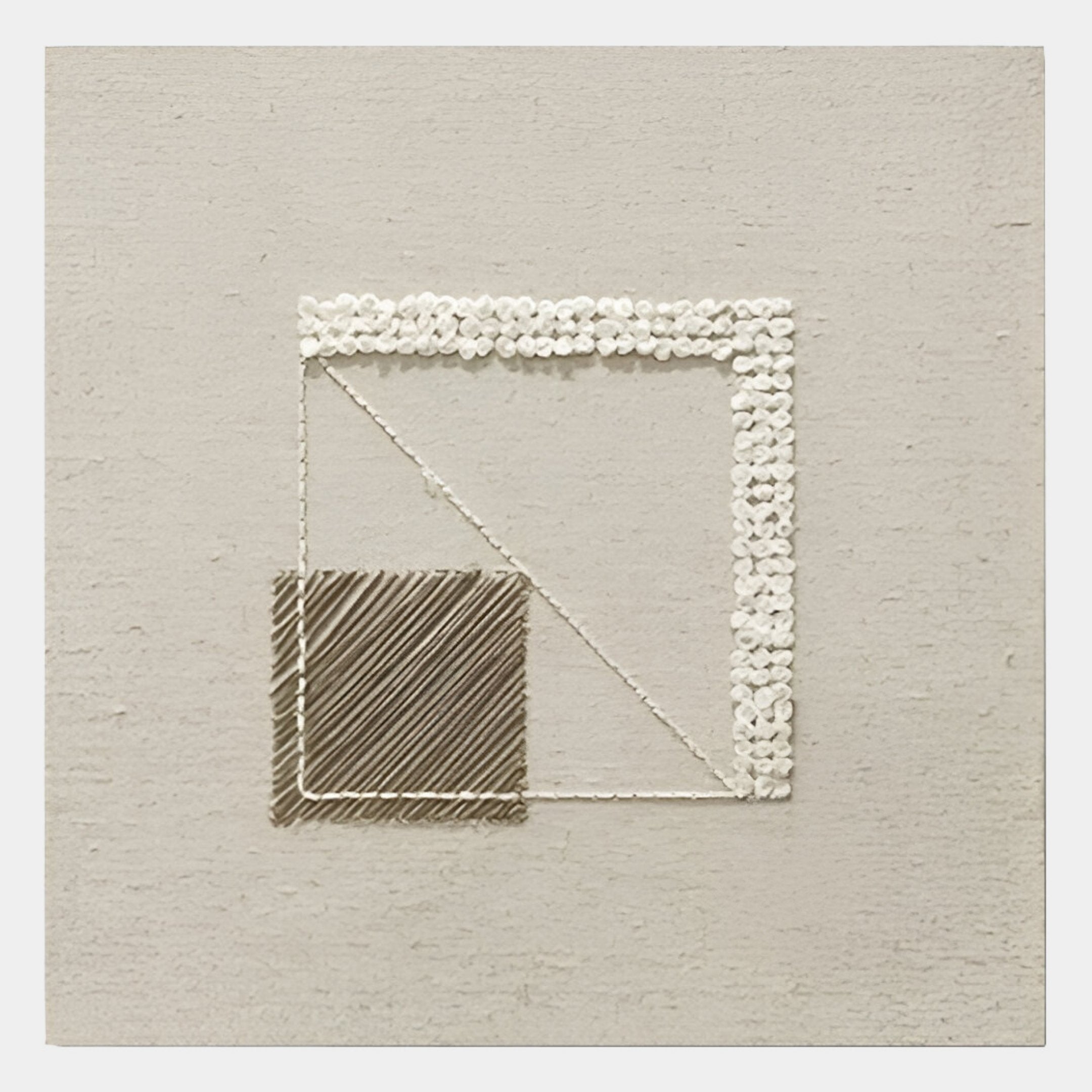 Textura Cream Geometric Linen Thread 3D Wall Art
