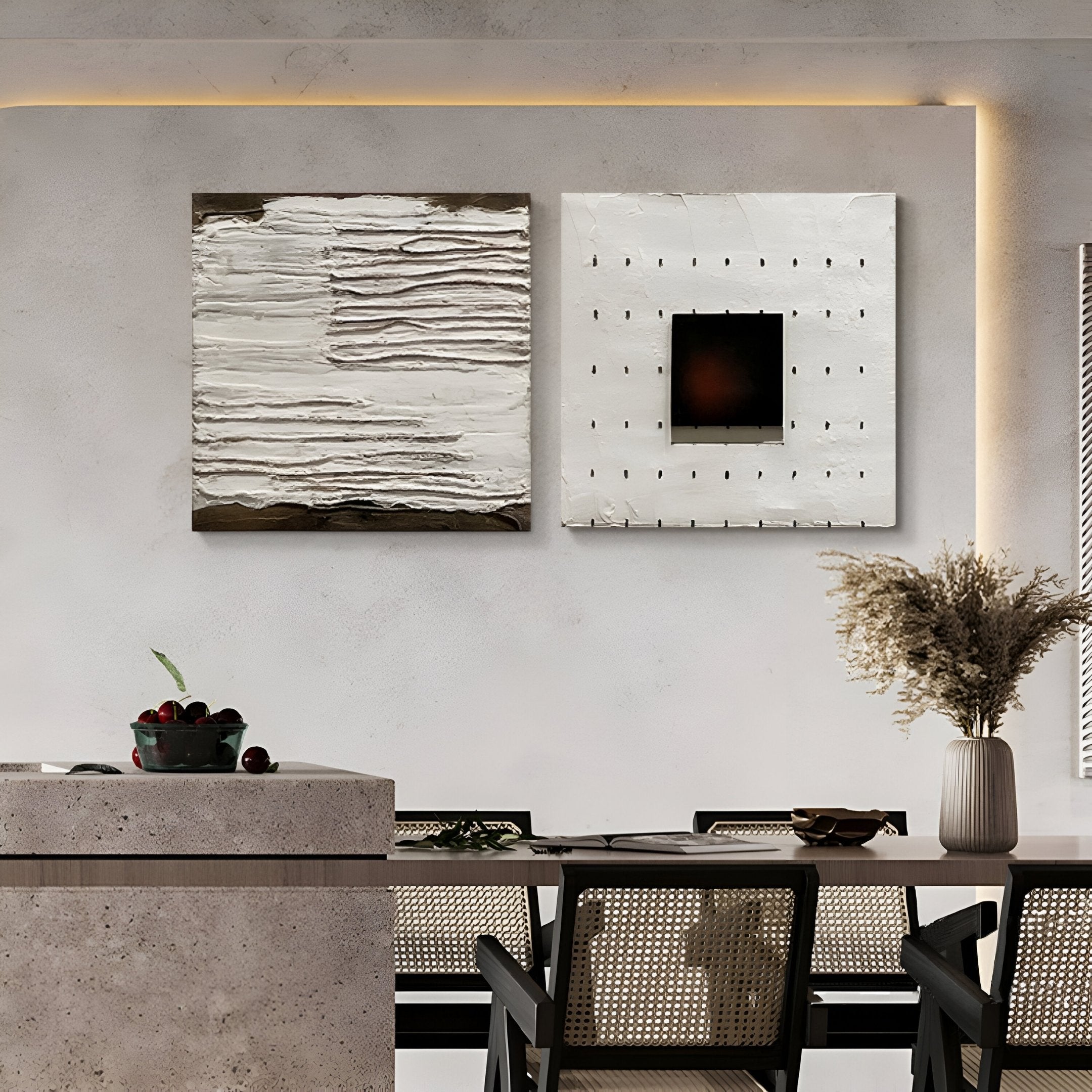 Textura Sculptural Plaster Ridges 3D Wall Art
