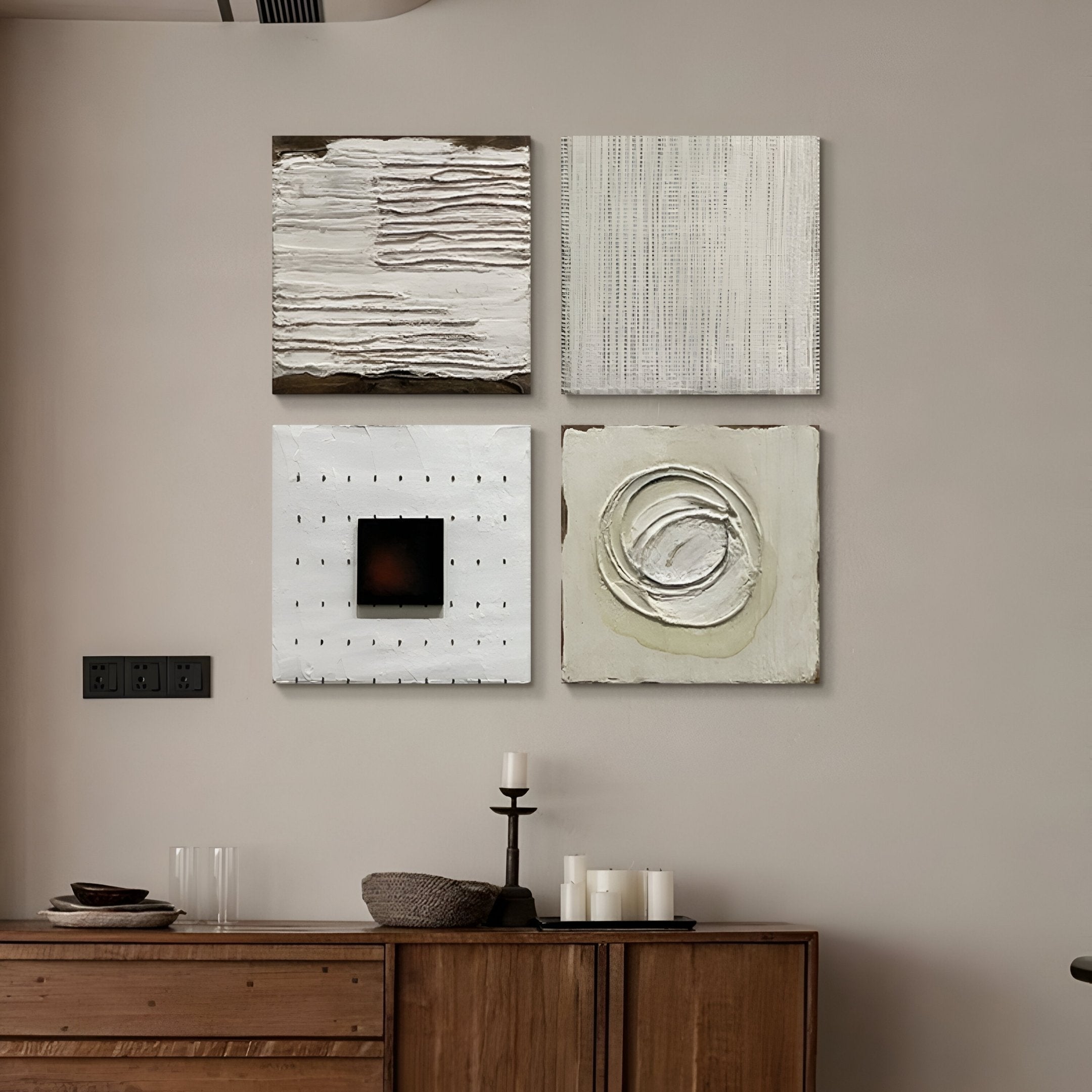 Textura Lattice Linen Weave Relief 3D Wall Art