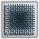 The Gradisect Steel Blue Fade Geometric 3D Wooden Wall Art by Giant Sculptures features framed raised squares in a gradient from light to dark steel blue, creating a striking three-dimensional effect.