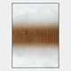 The Gridelle Silver & Amber Gradient Grid 3D Paper Wall Art by Giant Sculptures showcases small white squares with a brown gradient band on a crinkled metallic silver background, bordered by a thin black line for modern decor.
