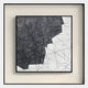The Stratonis Graphite Linework Textured Framed Wall Art by Giant Sculptures features overlapping geometric lines and swirling black and gray patterns on a white background, creating depth, texture, and contrast.