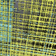 Close-up of the Vectaryn Green Abstract Embossed Texture 3D Wall Art by Giant Sculptures, featuring intersecting yellow and blue textured lines with a grid pattern over a dark background, evoking a refined Nordic aesthetic.