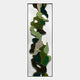Verdurelle Green Layered Flow Felt 3D Wall Art by Giant Sculptures features organic, overlapping green, cream, and black forms with dotted accents. Reminiscent of lush foliage, it stands out on white and is finished with a sleek black frame.