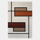 The Giant Sculptures Gridoria Rust & Taupe Linear Block Woven Wall Art features intersecting black lines and rectangles in brown, red, and beige on a textured white background, adding modern minimalist flair to any room.