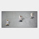 The Astravera Cosmic Trio Grey Textured Astronaut 3D Wall Art by Giant Sculptures features three white-suited astronauts on a moon-like surface with craters, perfect for adding a celestial touch to kids' room decor.