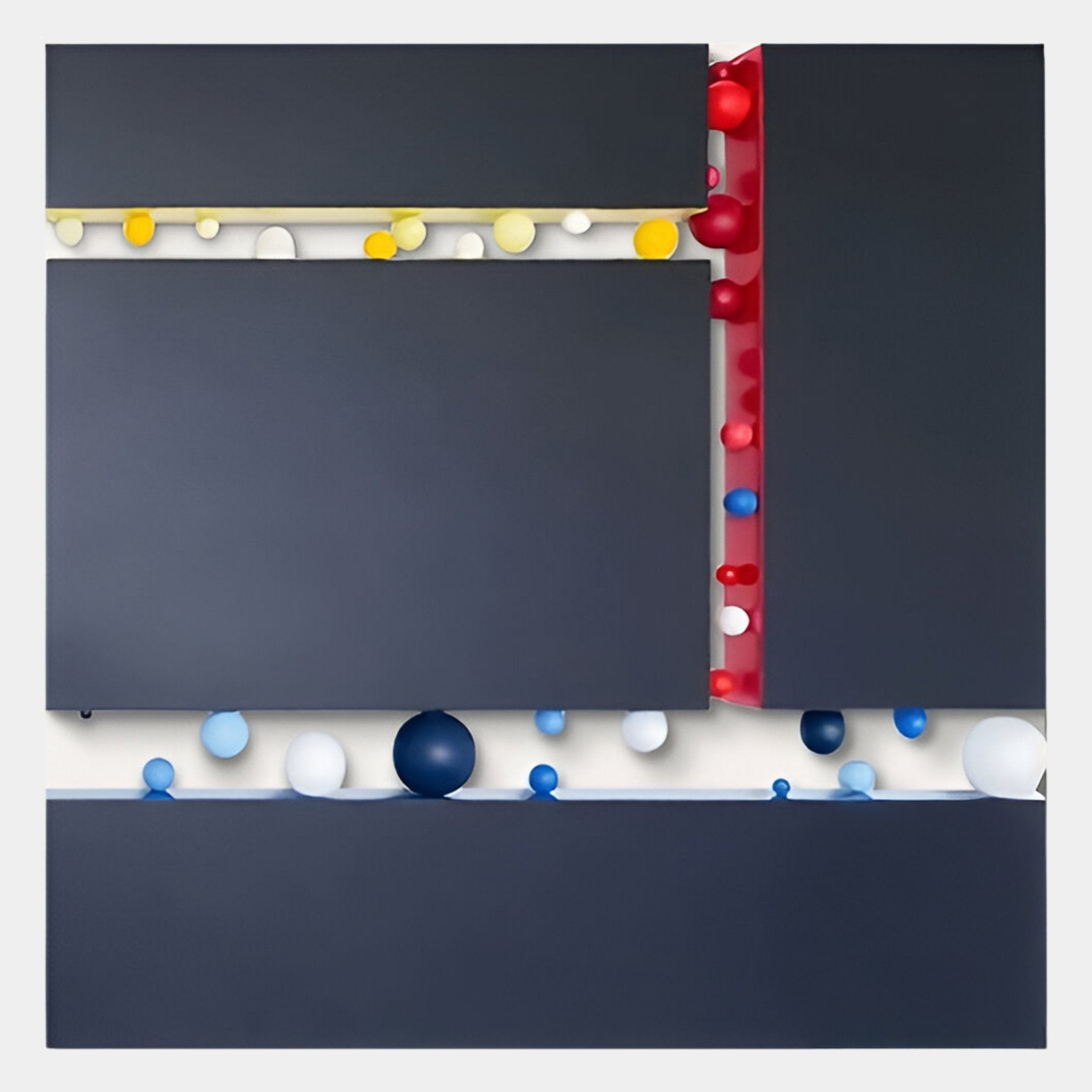 Chromara Blue & Red Sphere Cascade 3D Wall Art