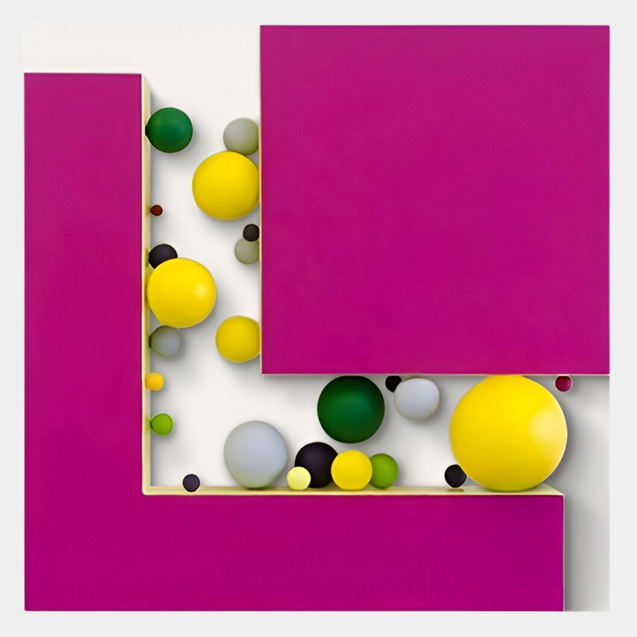 Chromara Magenta & Yellow Sphere Cascade 3D Wall Art