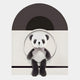 The Cuddiloft Panda Plush Display 3D Wall Art by Giant Sculptures features a plush panda with a plaid bow, adding charming Nordic style and eye-catching, modern decor to children's rooms or nurseries.