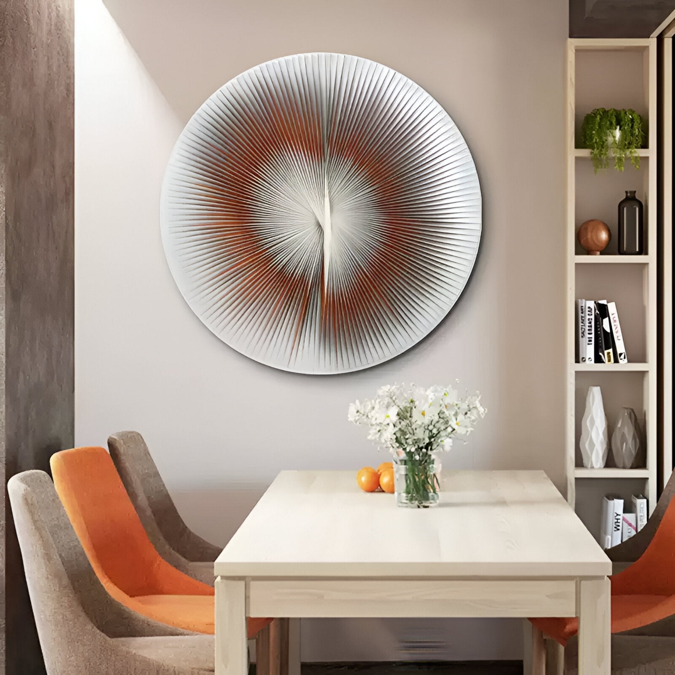 Lustara Copper Gradient Circular Leather 3D Wall Art
