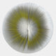 The Lustara Yellow Gradient Circular Leather 3D Wall Art by Giant Sculptures features radiating silver lines and yellow-green accents on a light gray background, creating a textured, pleated effect that converges at the center.
