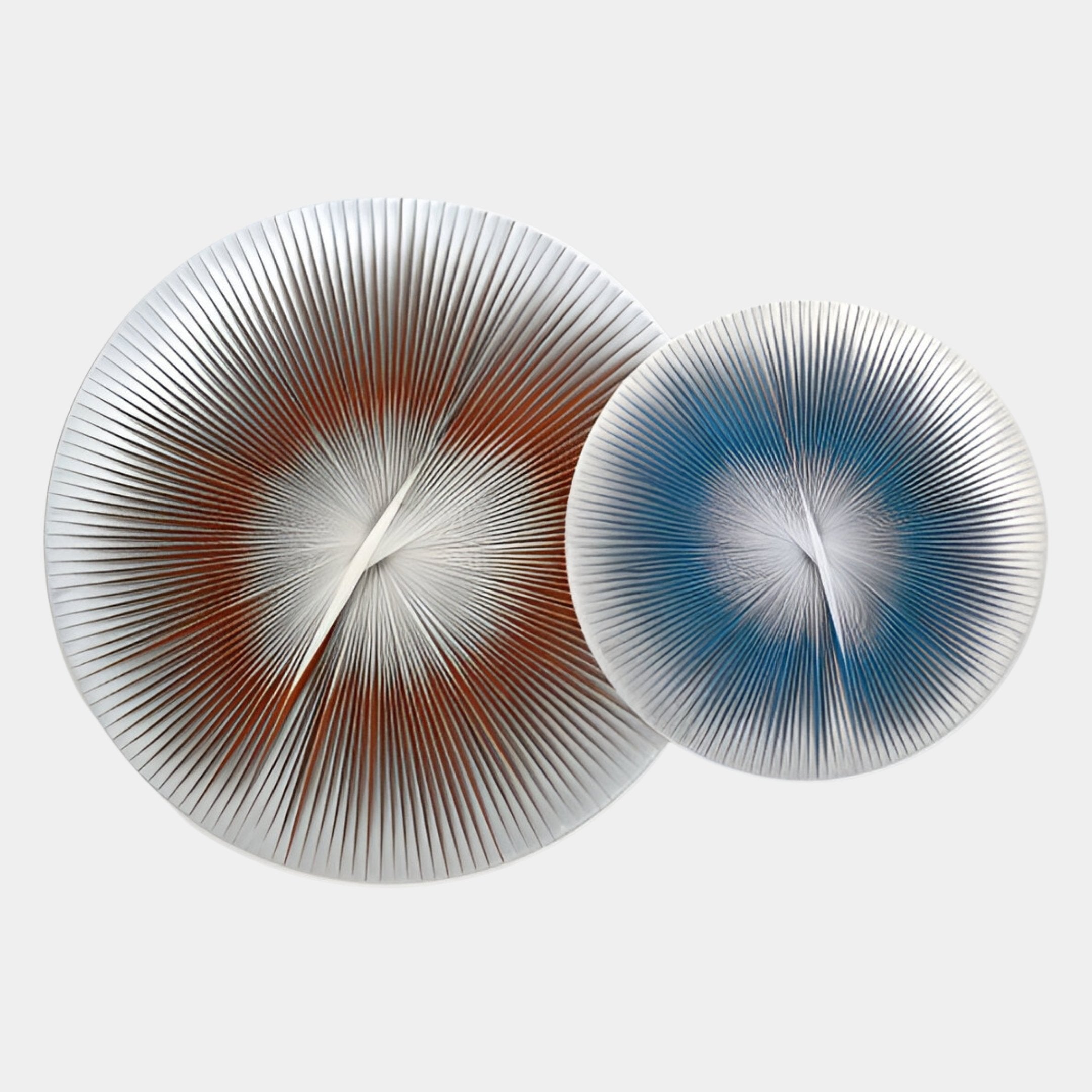 Lustara Blue & Copper Dual Circular Leather 3D Wall Art