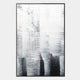 The Striathen Smoke & Silver Blur Textured Rope 3D Wall Art by Giant Sculptures features vertical black and gray lines with pixelated patterns on a white background, evoking depth and movement in modern abstract style.