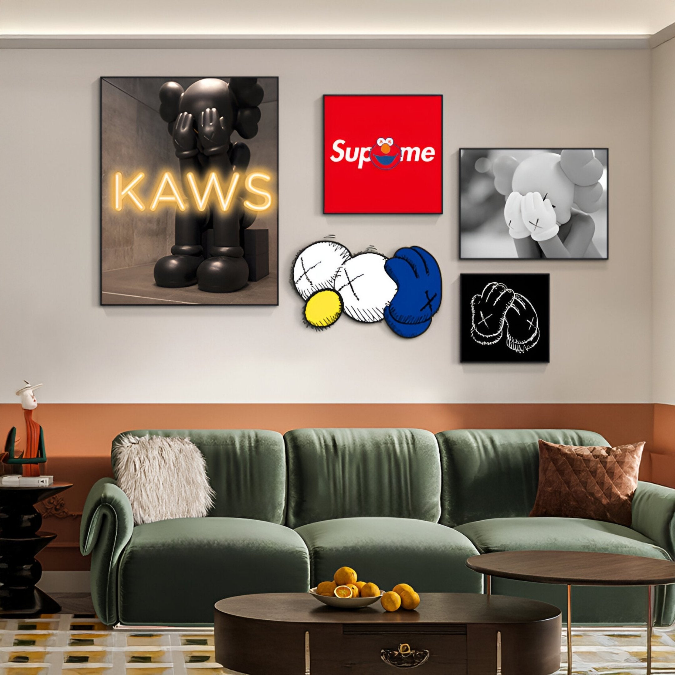 Kawsion Black Neon & Graphic Set LED Wall Art