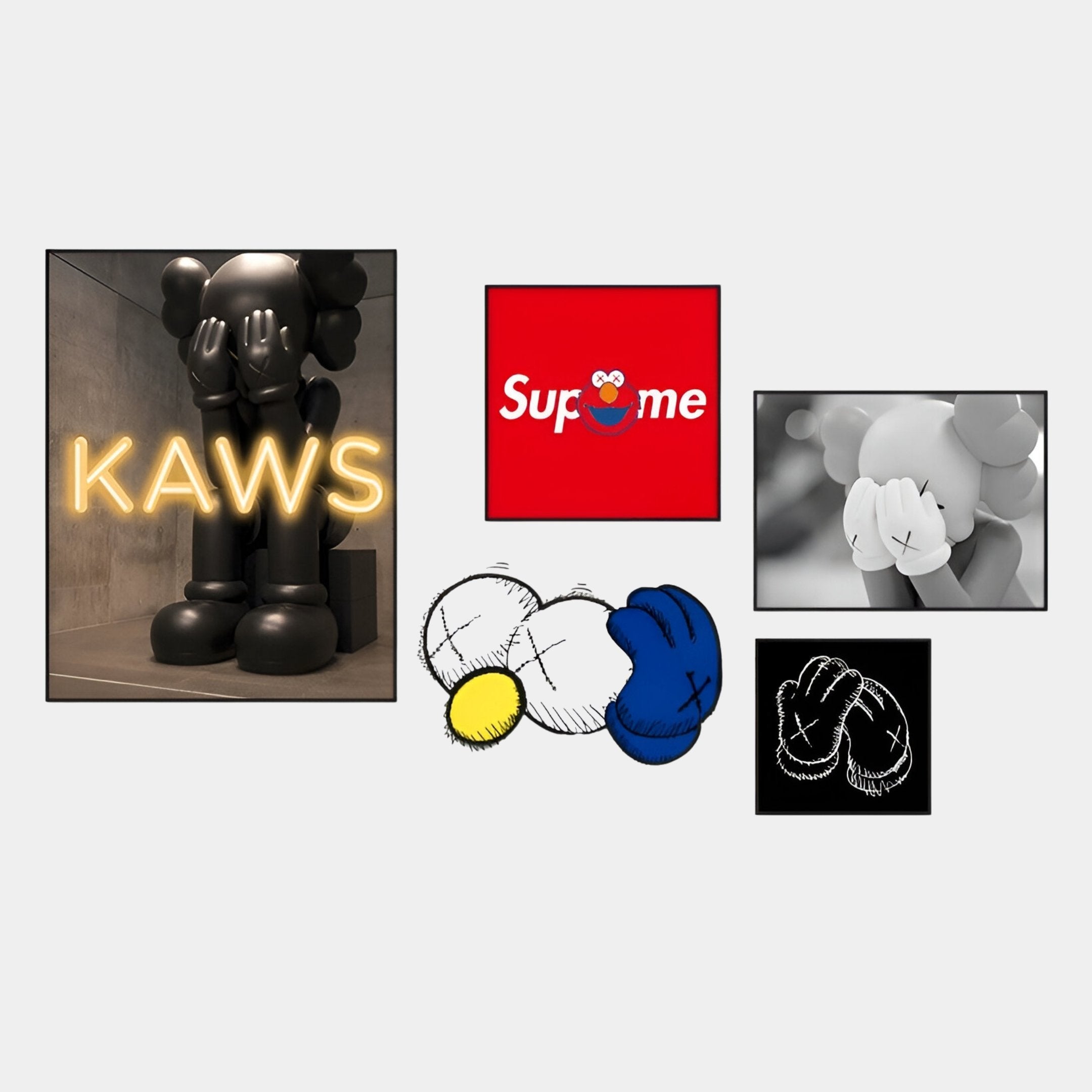 Kawsion Black Neon & Graphic Set LED Wall Art