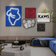 Kawsion Blue Neon & Sketch Set LED Wall Art