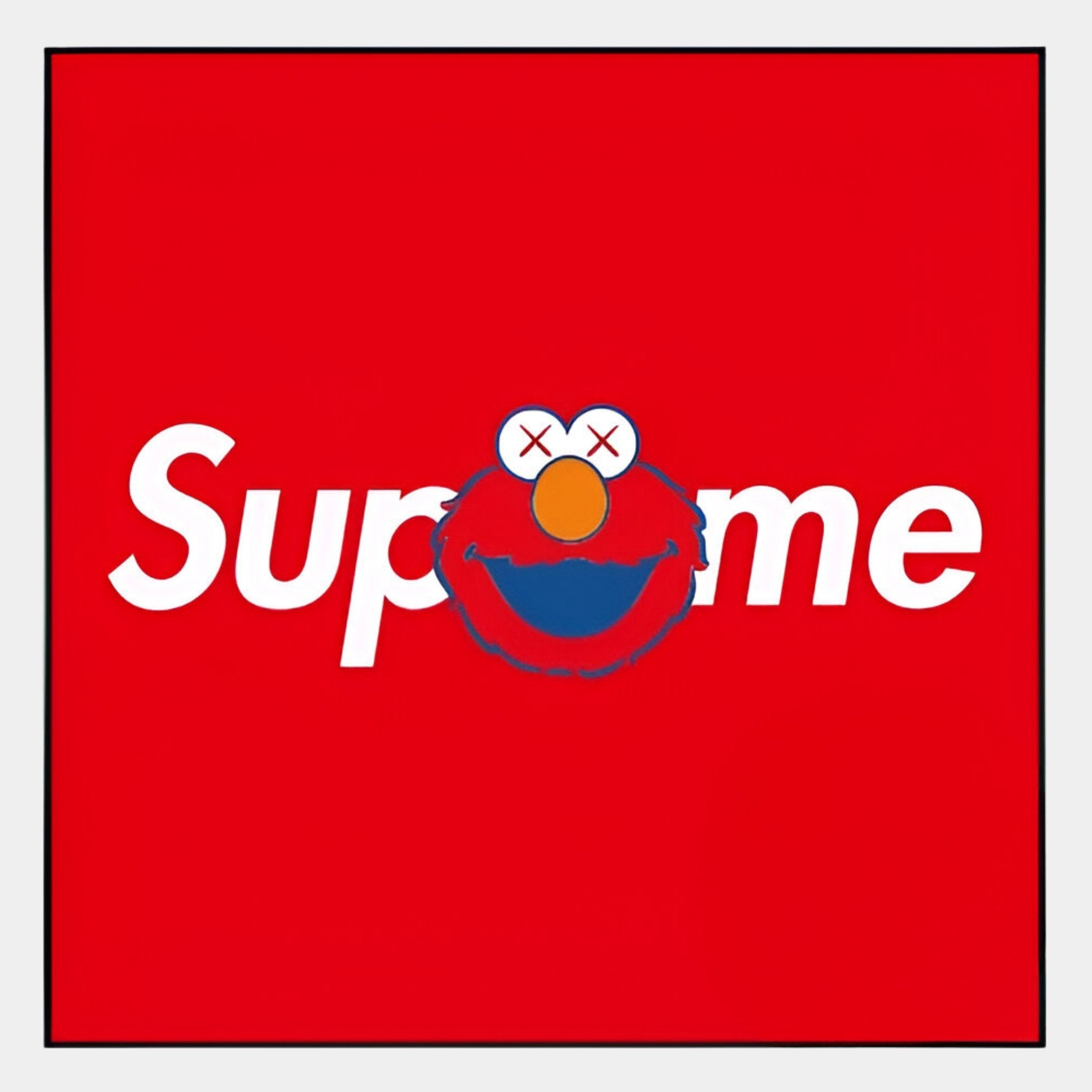 Kawsion Red Supreme Elmo Canvas Wall Art