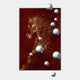 AstraLuxe Crimson & Gold 3D Wall Art With Metal Balls by Giant Sculptures features a golden horse’s head on a crimson patterned backdrop and silver spheres—ideal as luxury horse wall decor or striking modern metal art.
