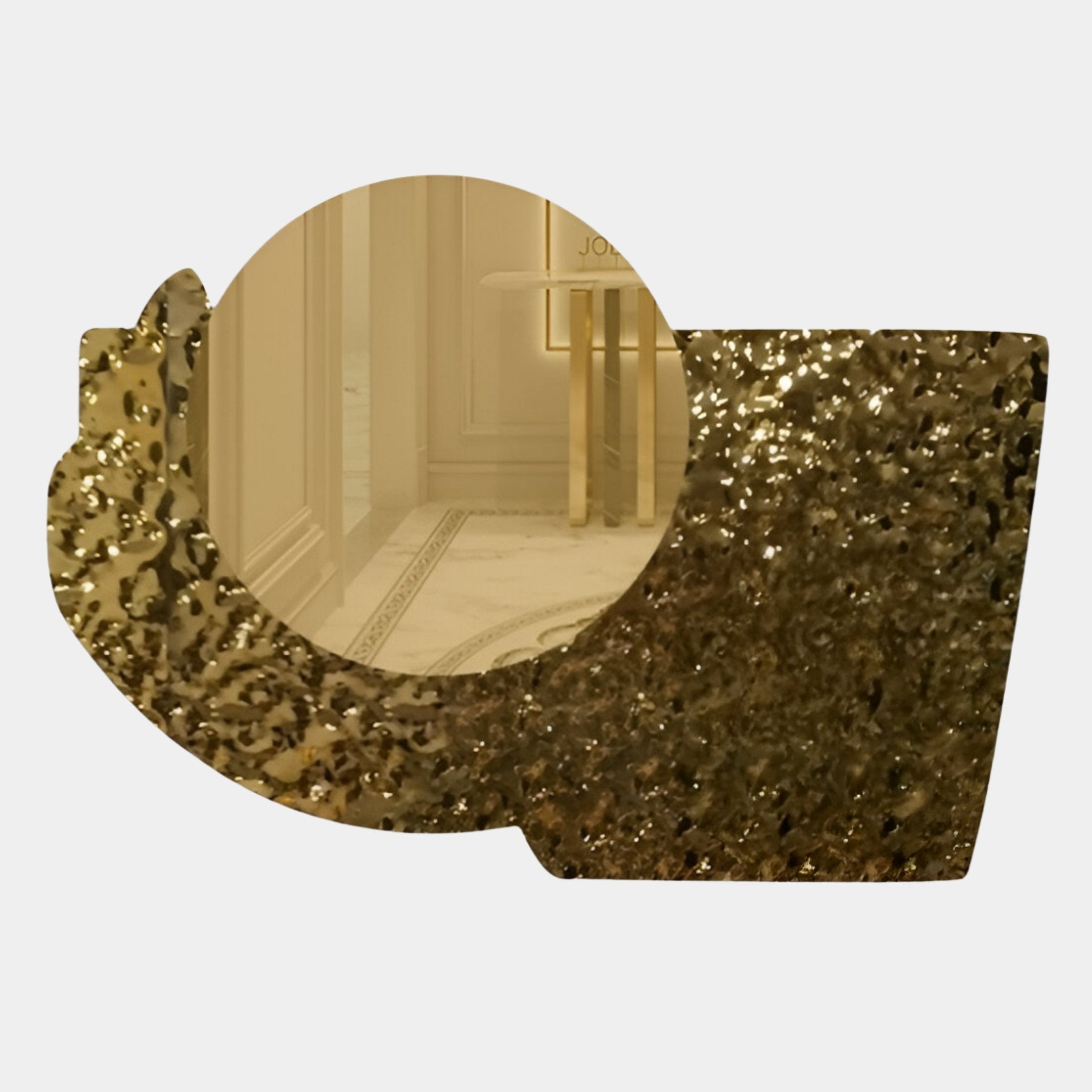 Aurargent Round Gold Textured Mirrored Steel 3D Wall Art