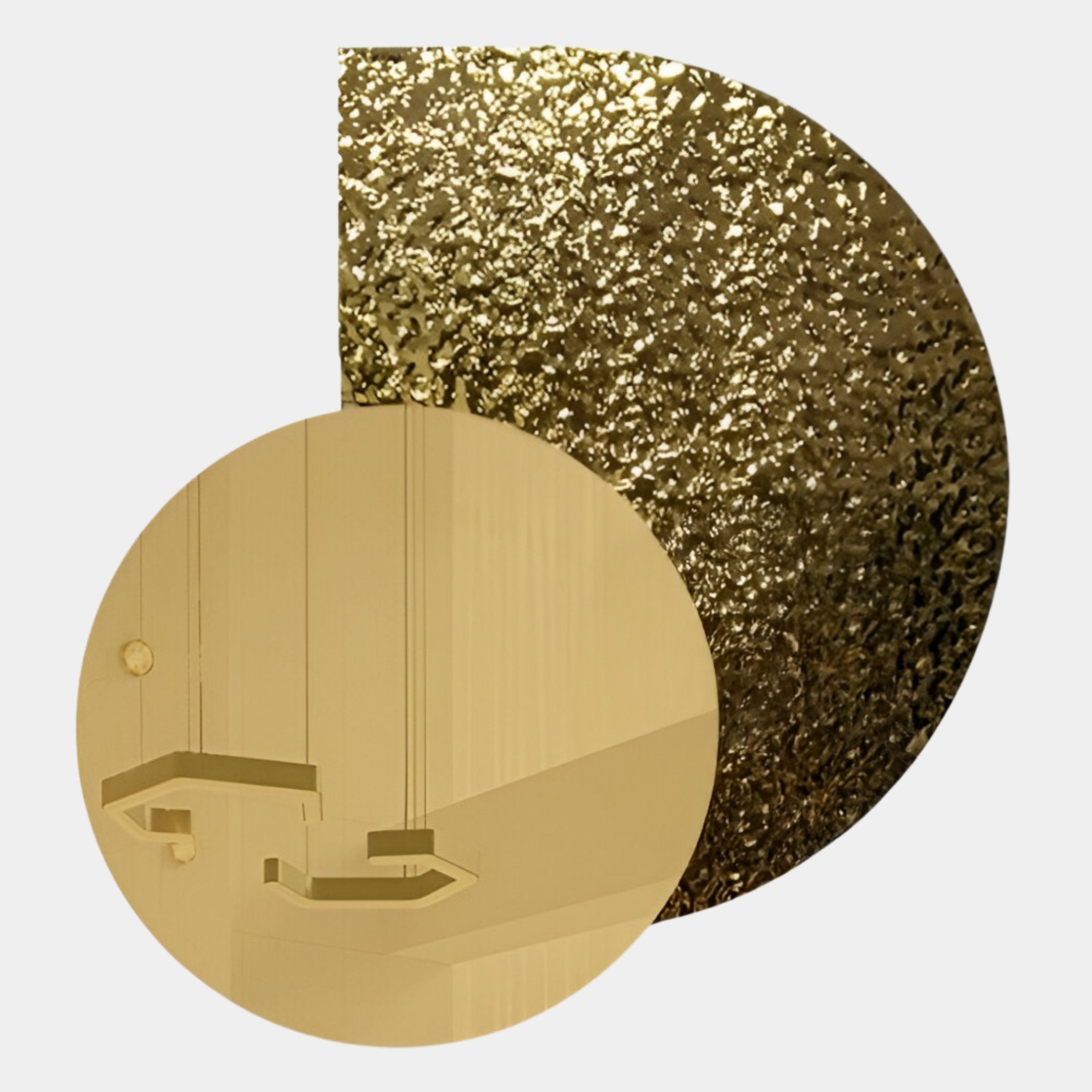 Aurargent Gold Textured Round Mirror 3D Wall Art
