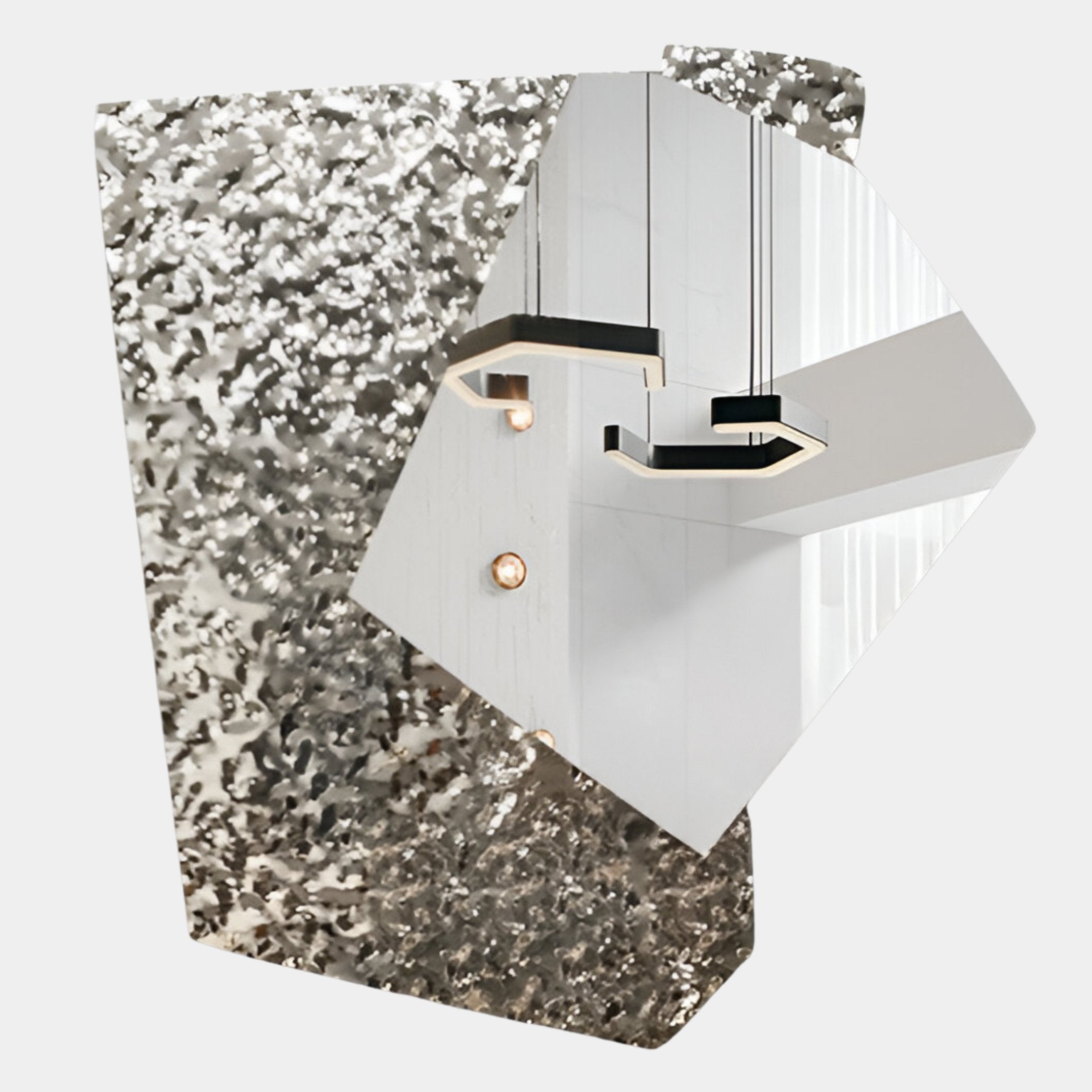 Aurargent Silver Layered Steel Mirror 3D Wall Art