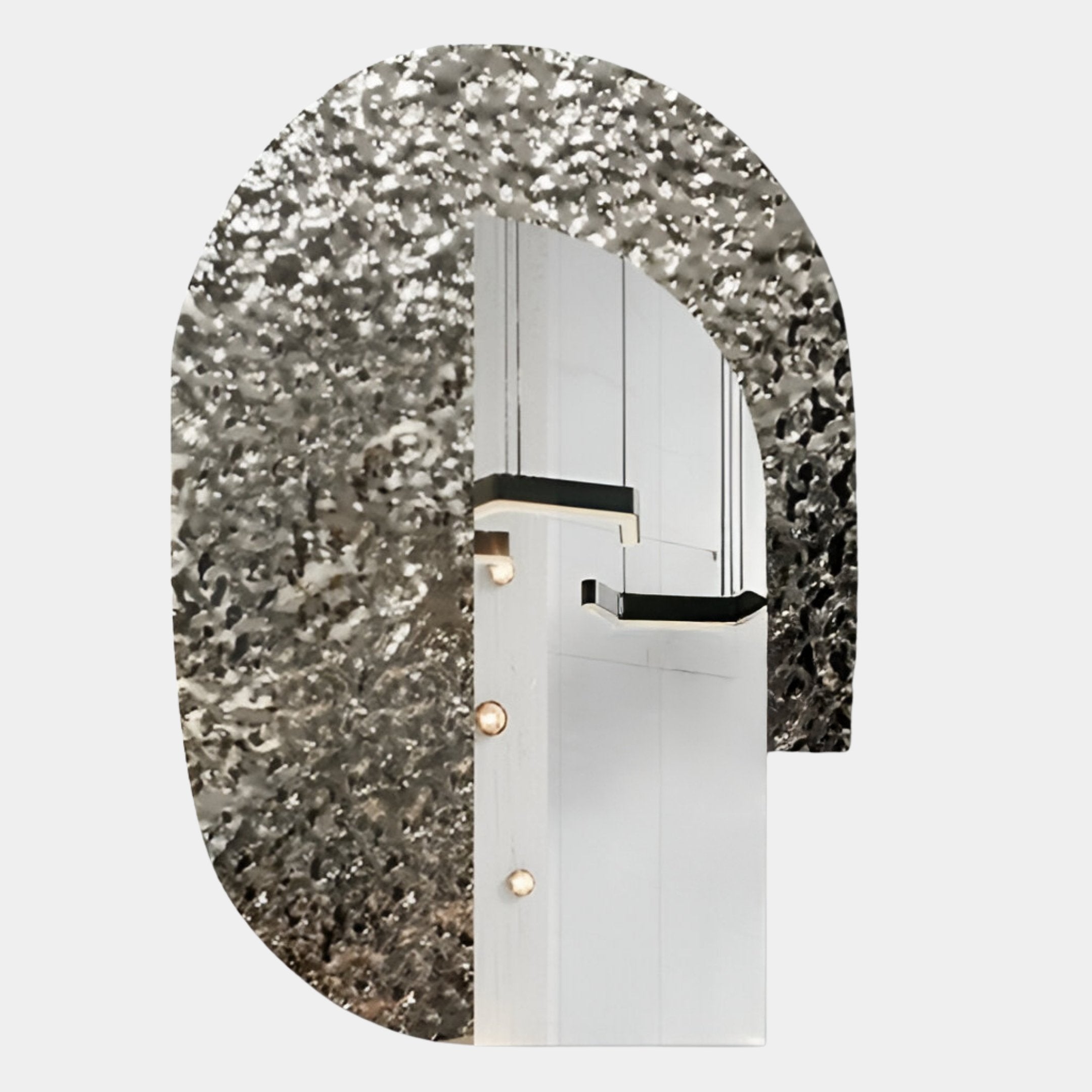 Aurargent Arch Layered Silver Mirror 3D Wall Art
