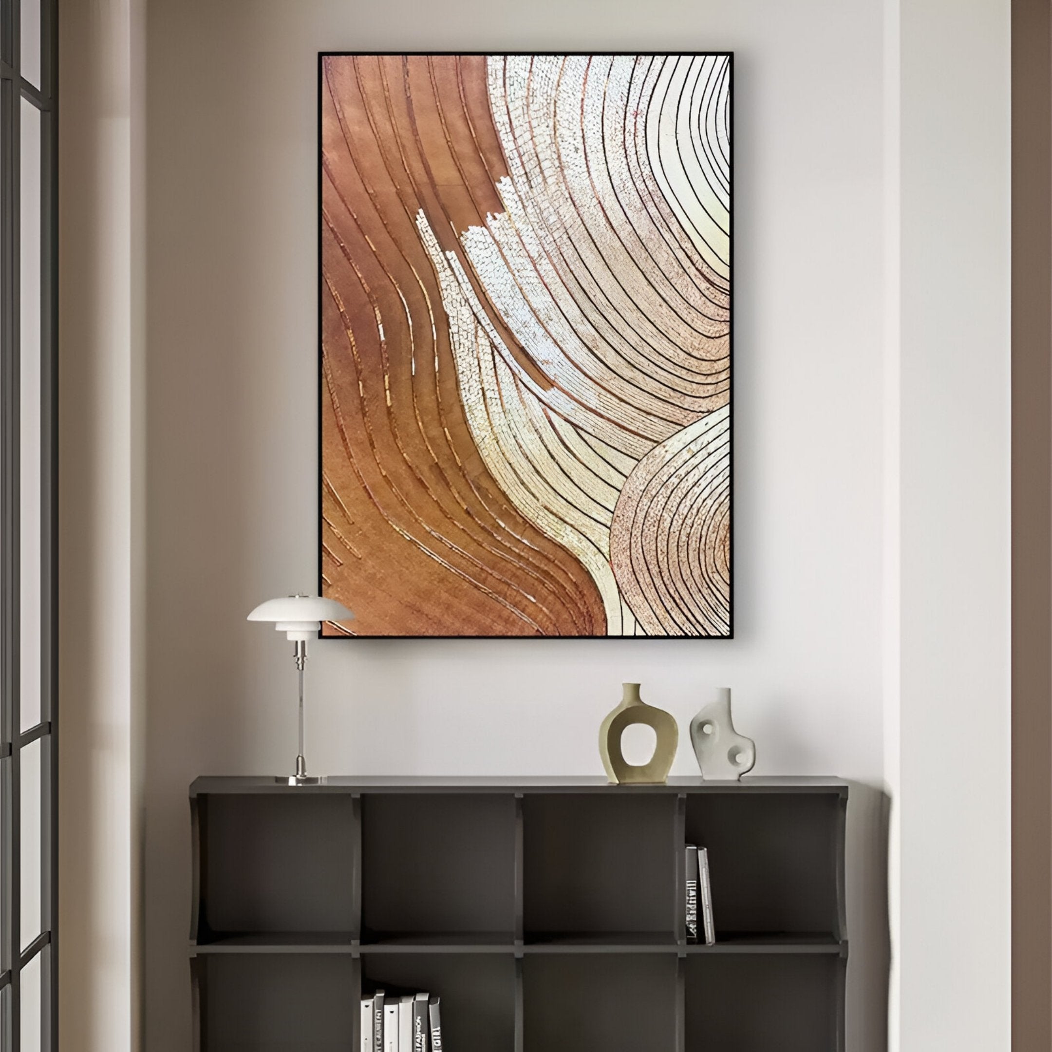 Curvara Copper Flow Texture Relief 3D Wall Art