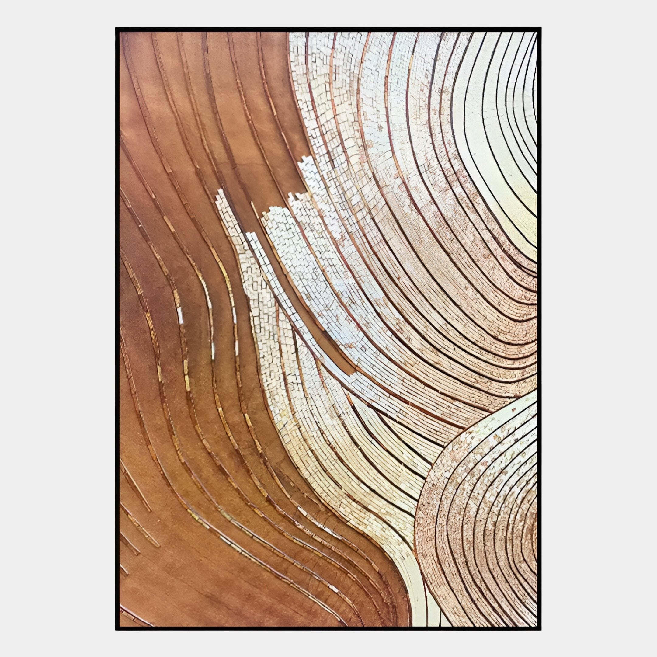Curvara Copper Flow Texture Relief 3D Wall Art