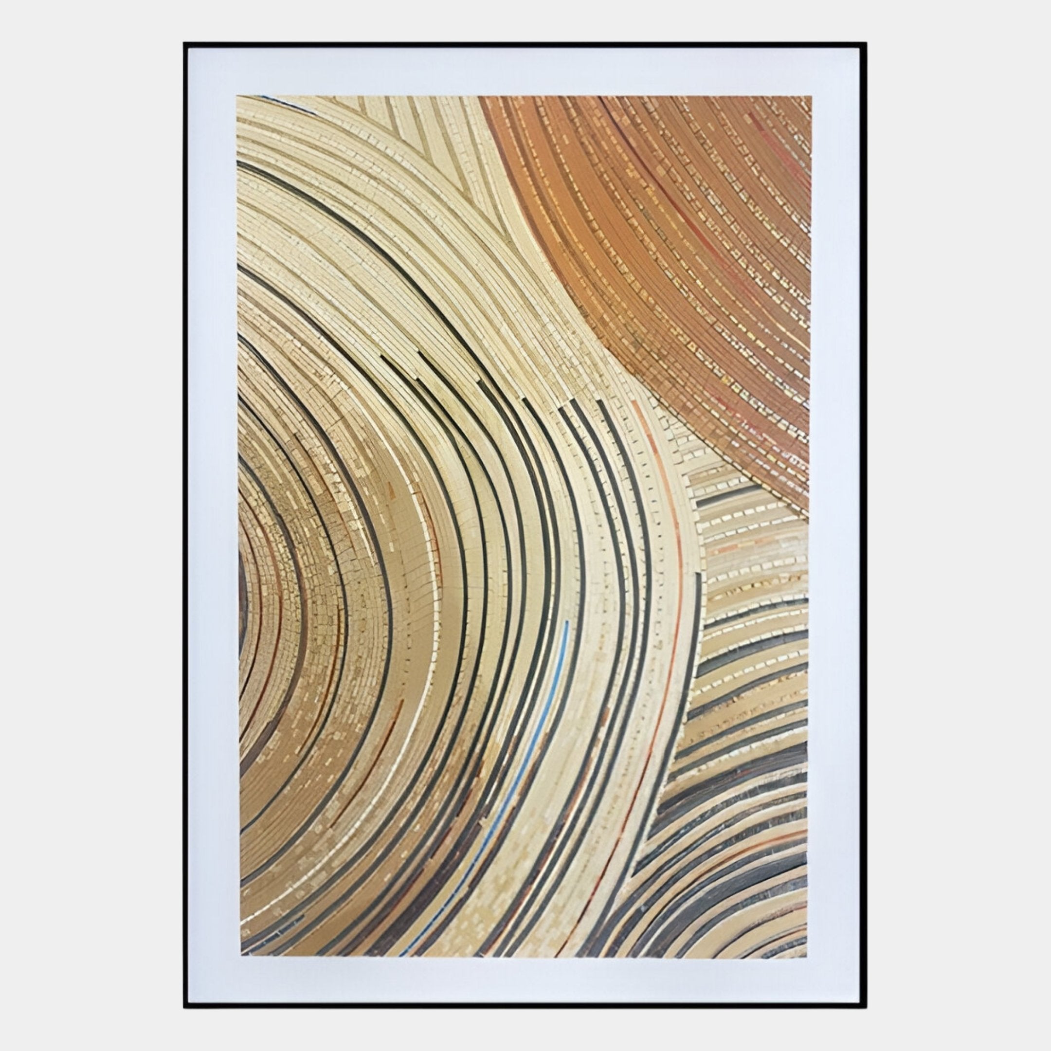 Curvara Golden Wave Texture Relief 3D Wall Art