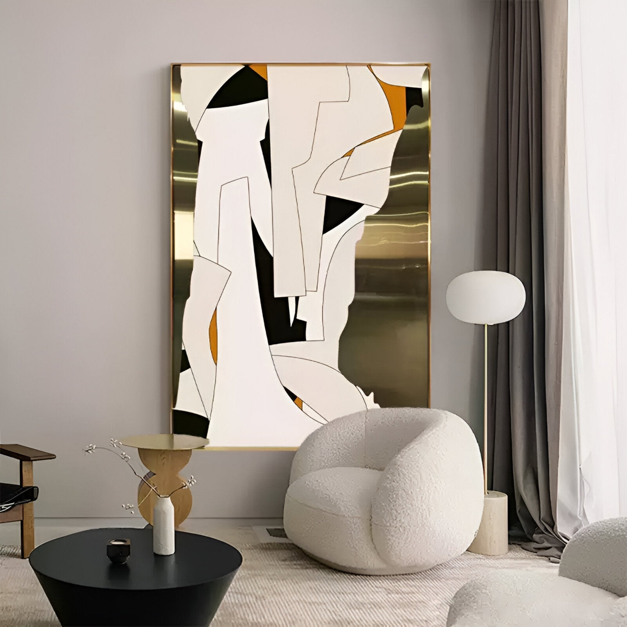 Aurista Ivory & Amber Layers Cotton Spray Wall Art