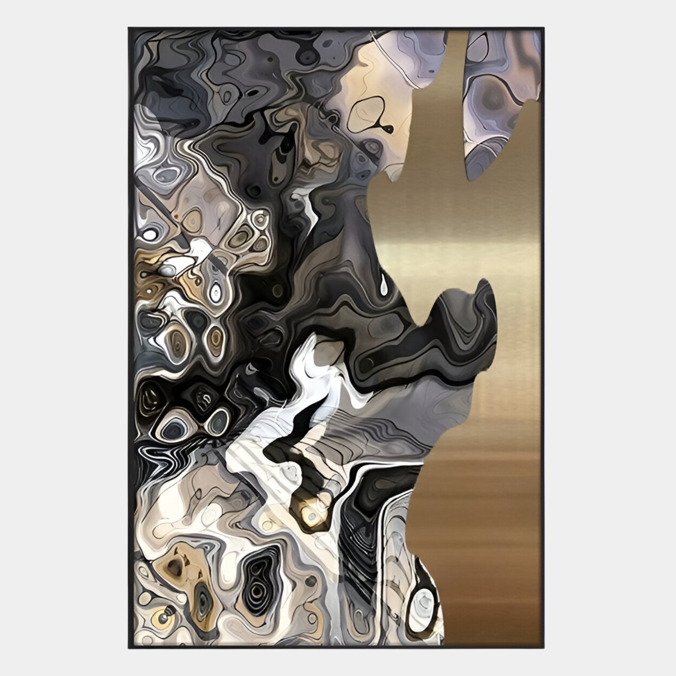 Aurista Marbled Gold Veil Abstract Cotton Spray Wall Art