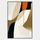 The Aurista Amber Flow Panel Cotton Spray Wall Art by Giant Sculptures features flowing, overlapping shapes in beige, black, white, gold, and orange with smooth curves and thin lines—a modern minimalist piece for any space.