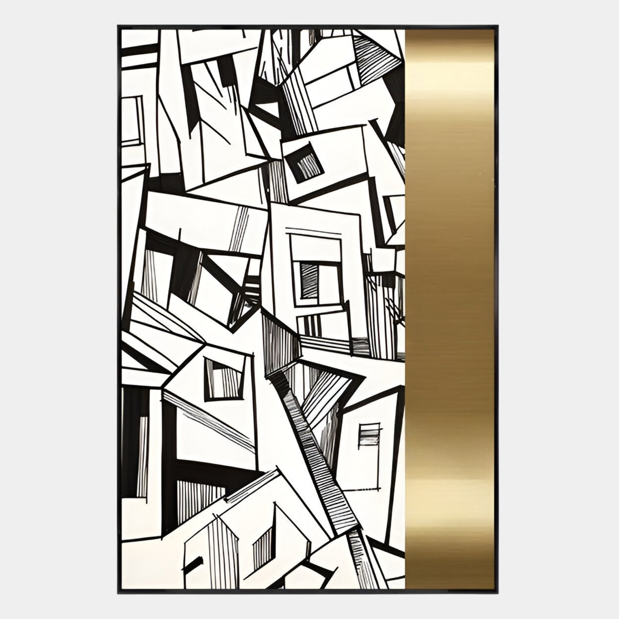 Aurista Monochrome Geometry Cotton Spray Wall Art