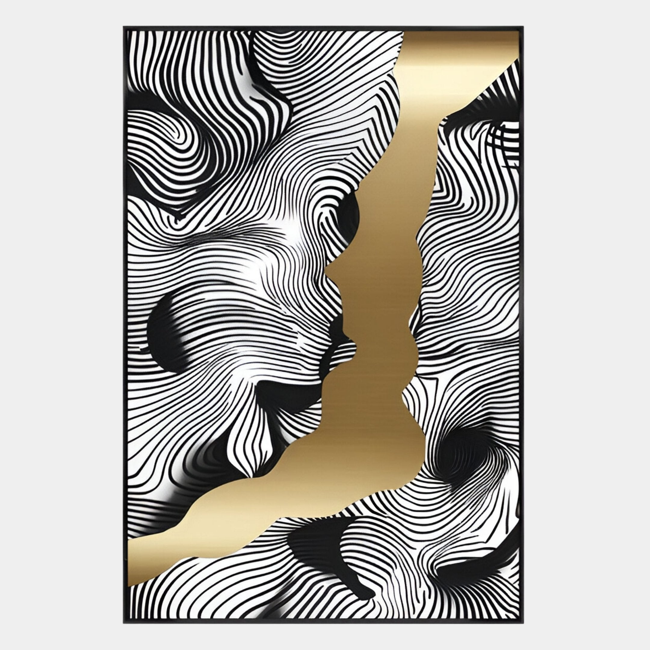 Aurista Gold Rift & Monochrome Line Cotton Spray Wall Art